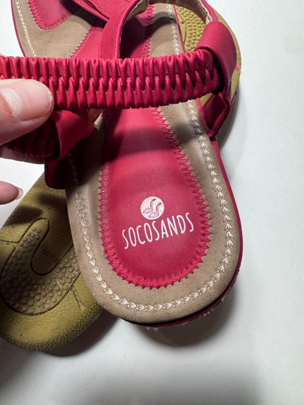 SoCoSand Pink Comfort Slingback Thong Sandals Women's Size 38 - Picture 5 of 7